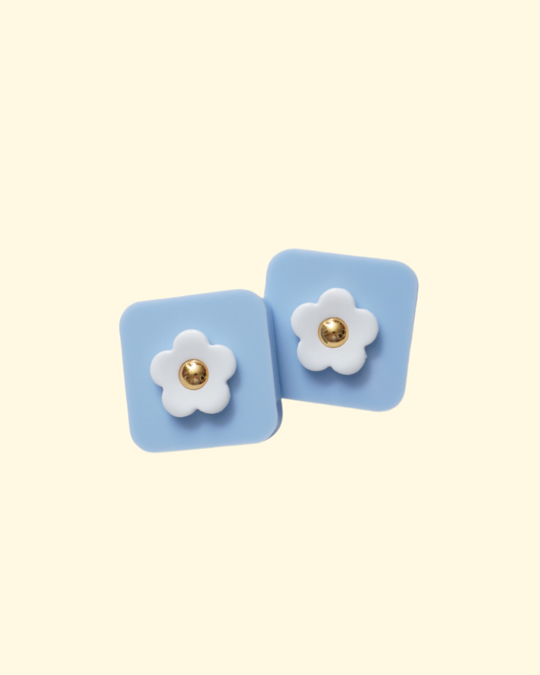 SQUARE FLOWER EARRING / PIERCE