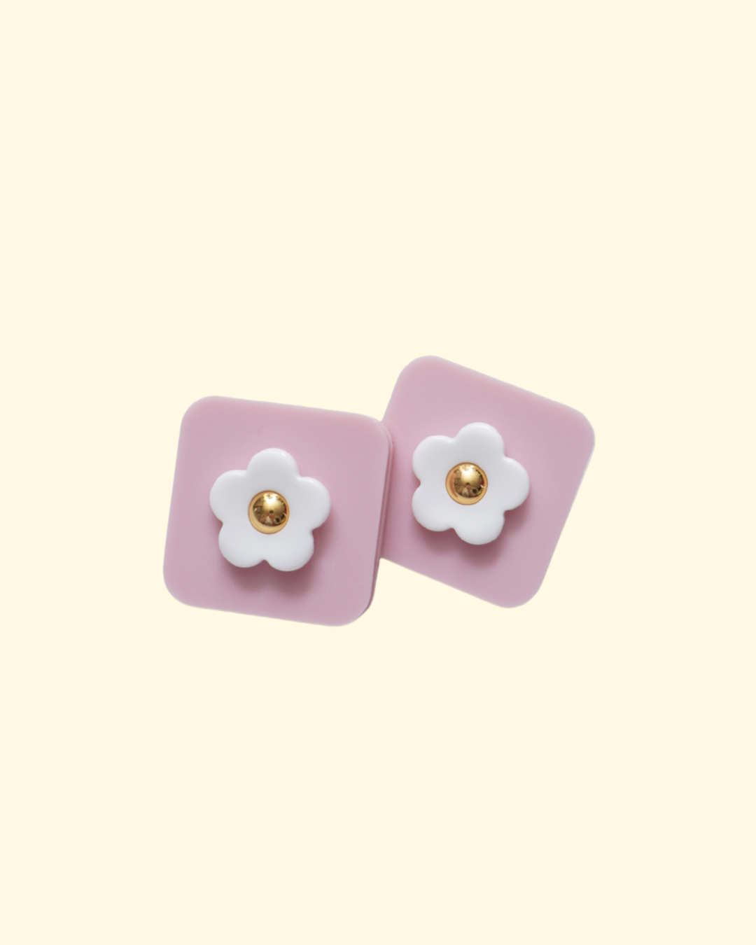 SQUARE FLOWER EARRING / PIERCE