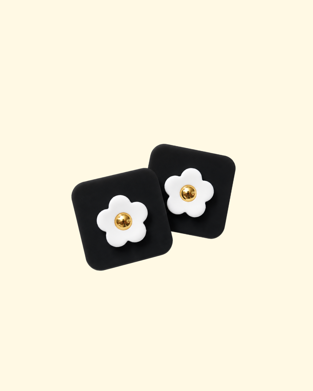 SQUARE FLOWER EARRING / PIERCE