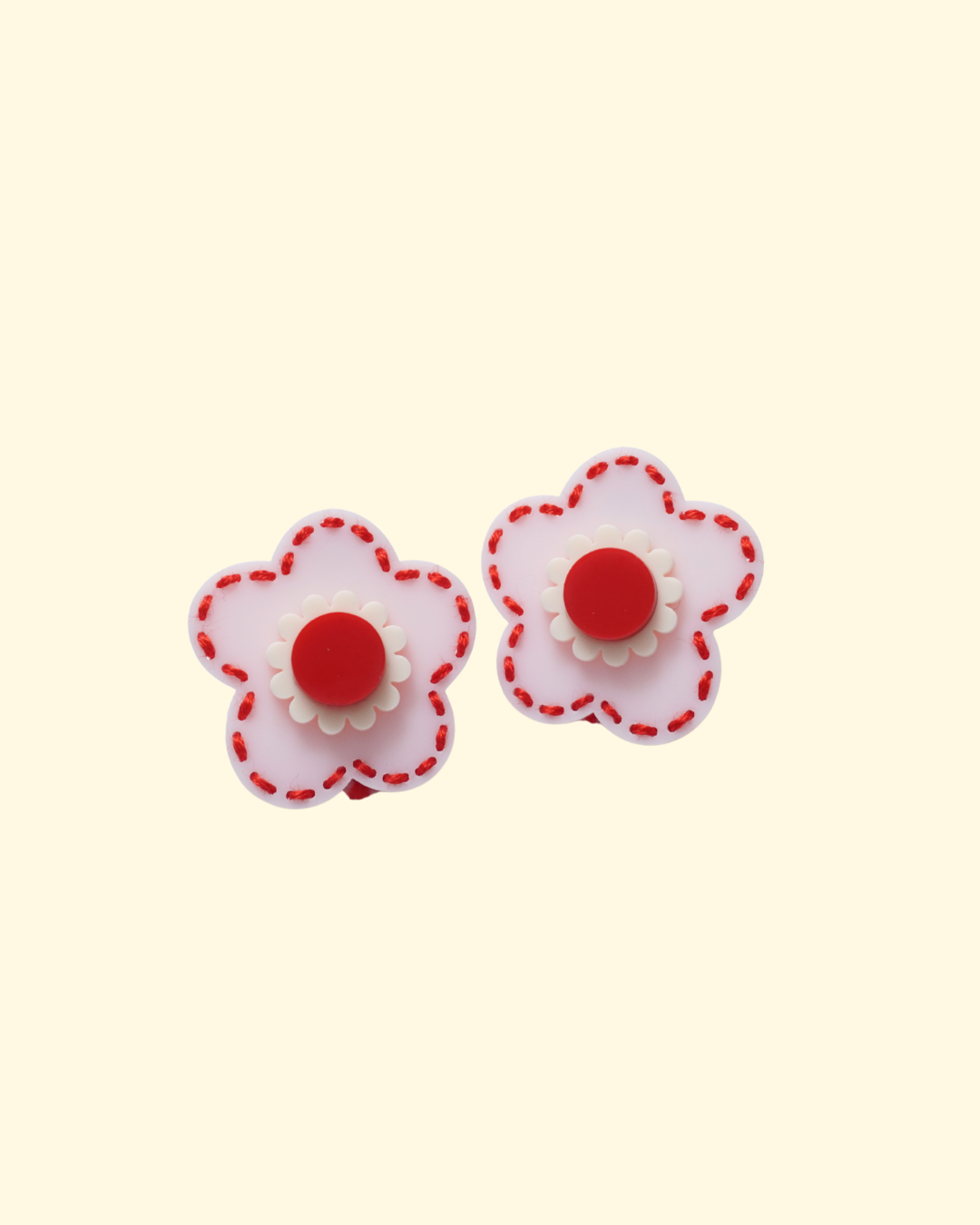 STITCH FLOWER EARRING / PIERCE