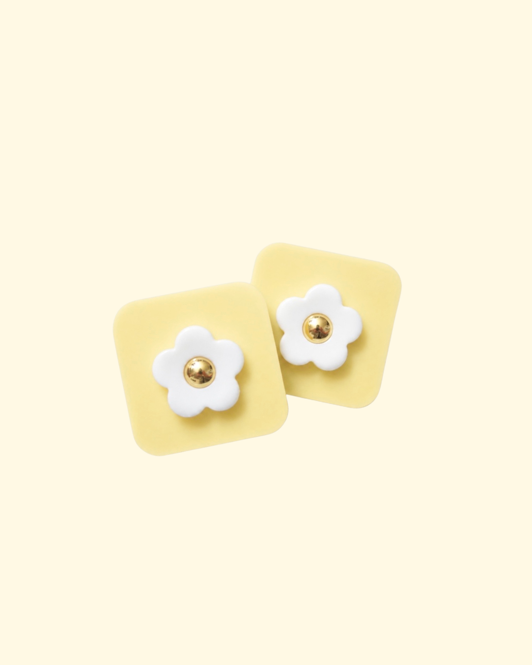 SQUARE FLOWER EARRING / PIERCE